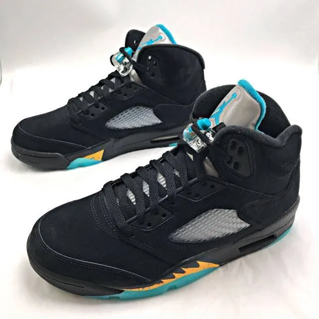 2023 nike air jordan 5 retro aqua 4-6.5y black taxi