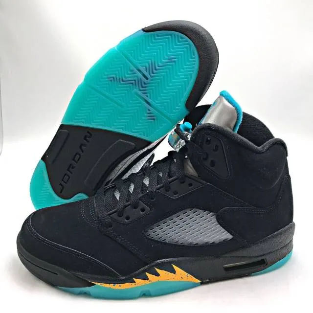 2023 nike air jordan 5 retro aqua 4-6.5y black taxi