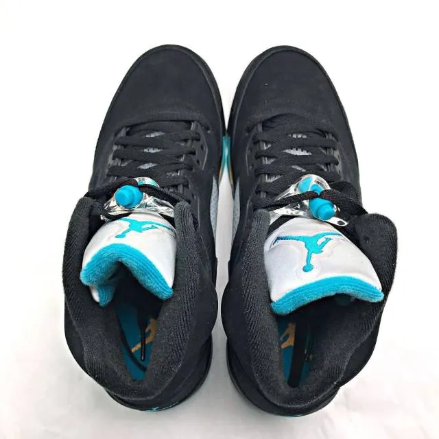 2023 nike air jordan 5 retro aqua 4-6.5y black taxi