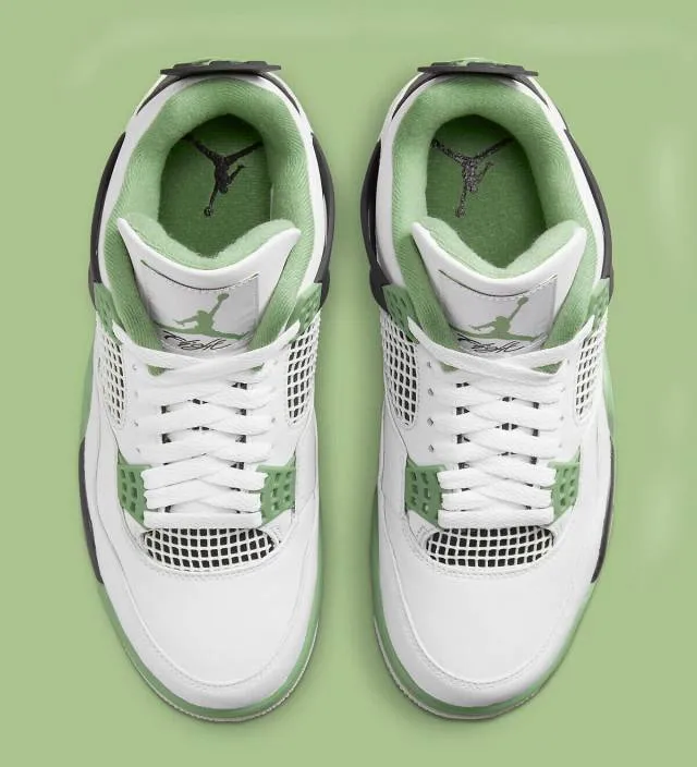 2023 wmns nike air jordan 4 retro seafoam 5-9 white oil green