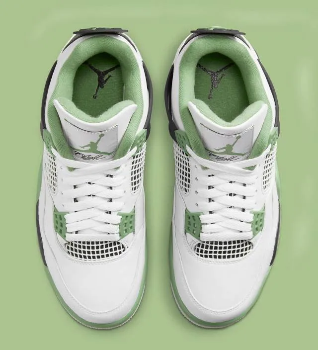 2023 wmns nike air jordan 4 retro seafoam 6-8 white oil green