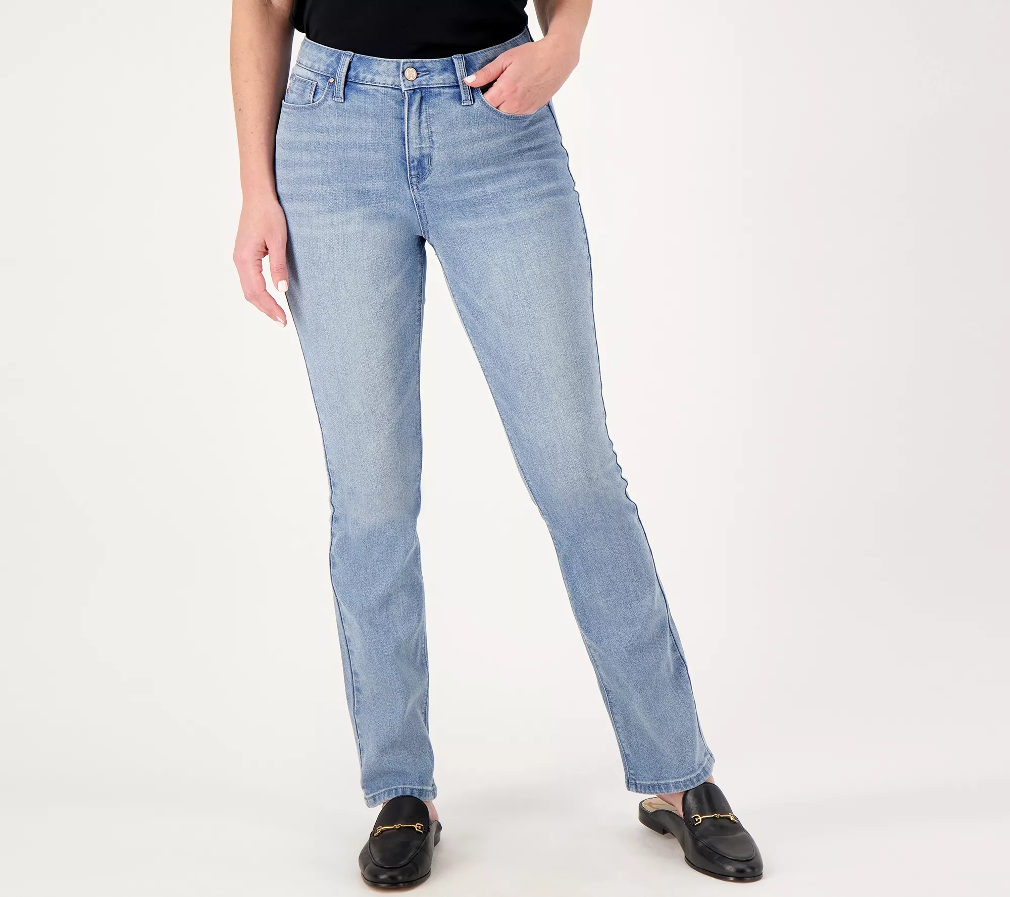 "As Is" Laurie Felt Forever Denim 5 Pocket Relaxed Baby Bell Jeans