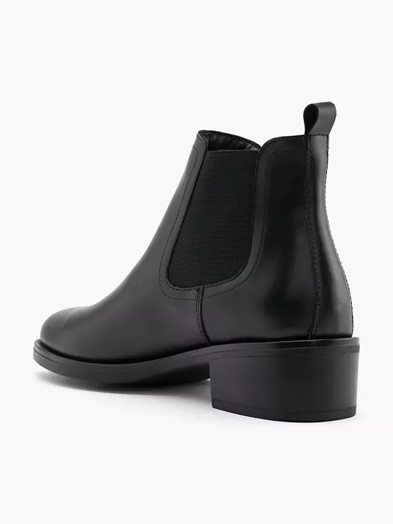 5th Avenue  Black Leather Heeled Chelsea Boot