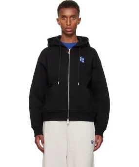 ADER error Black TRS Tag 02 Zip-Up Hoodie