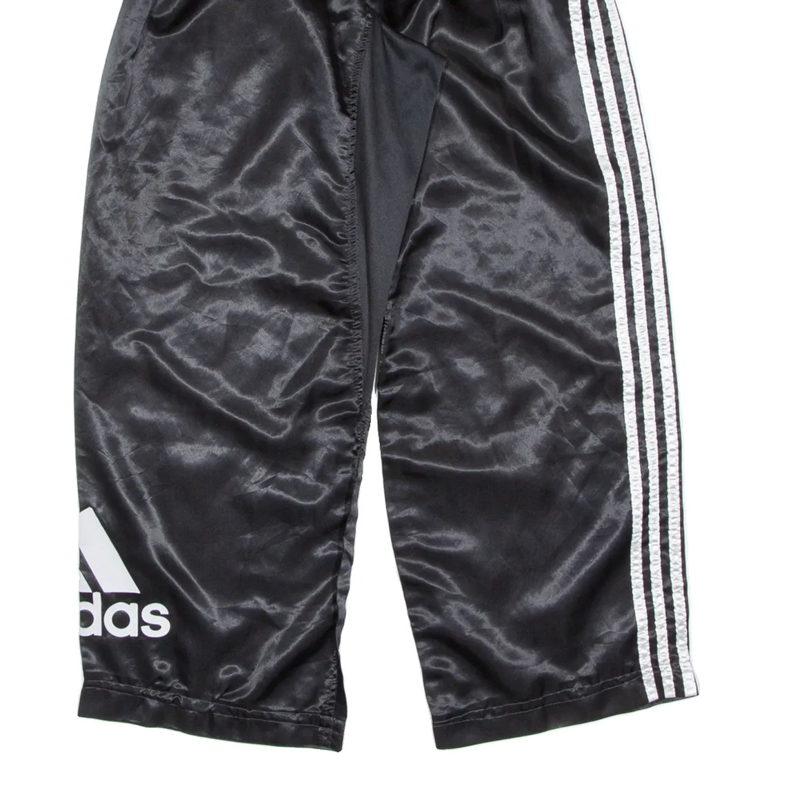 ADIDAS Mens Track Pants Black Wide-Leg S W22 L27