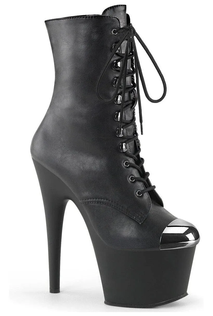 ADORE-1020ESC Black Faux Leather Ankle Boot