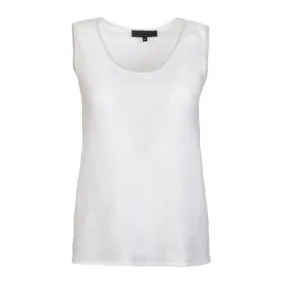 Alan Bilzerian Private Label Linen Trimmed Sleeveless Top