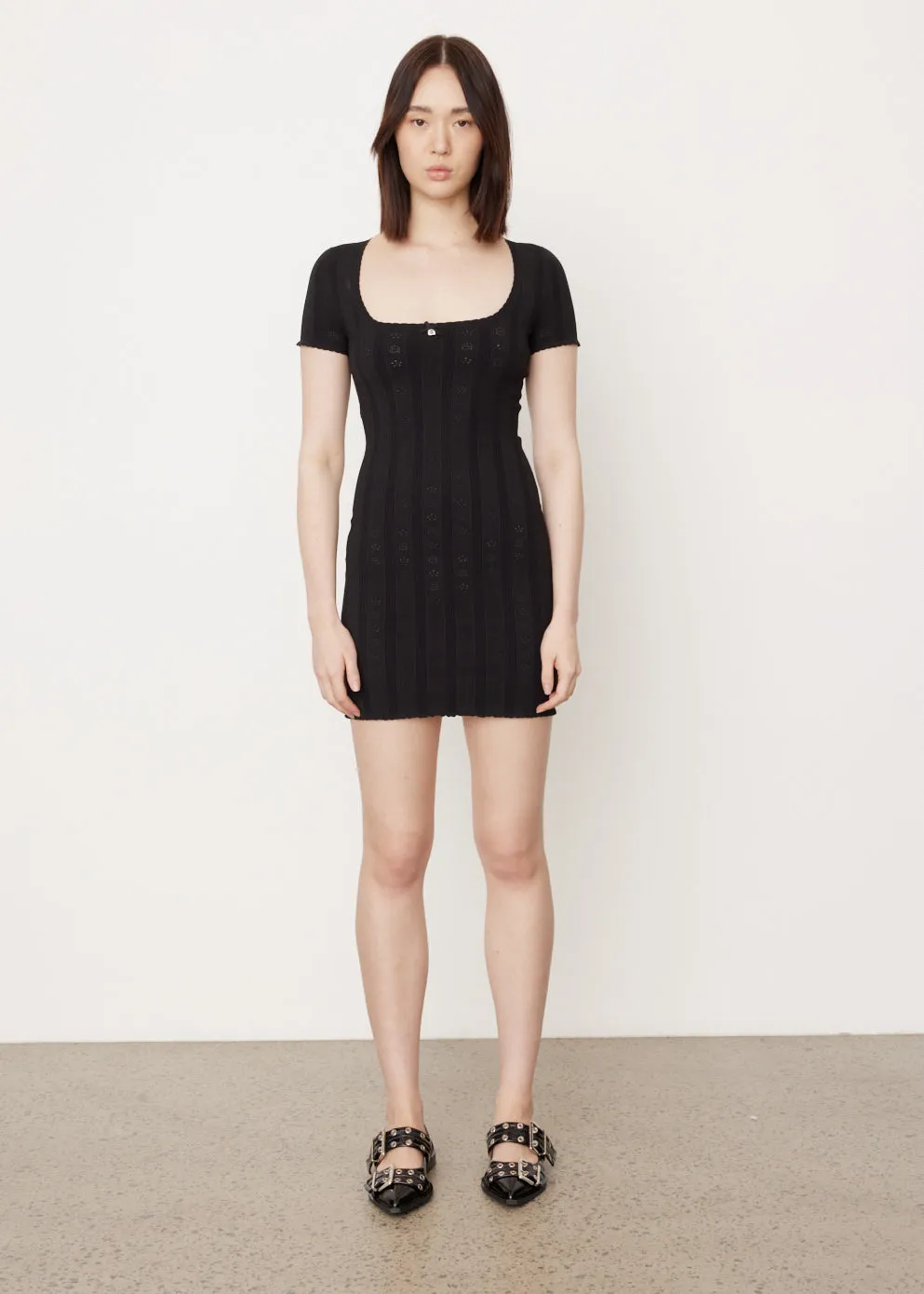 Alexander Wang -  Logo Pointelle Dress - Dress