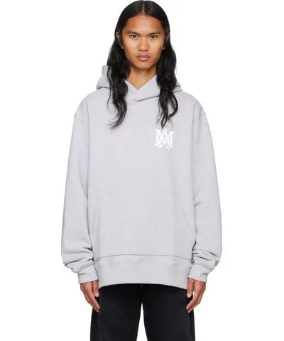 Amiri Gray MA Core Logo Hoodie