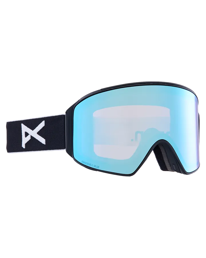 Anon M4 Cylindrical Snow Goggles + Bonus Lens + Mfi Face Mask - Black/Perceive Variable Blue Lens