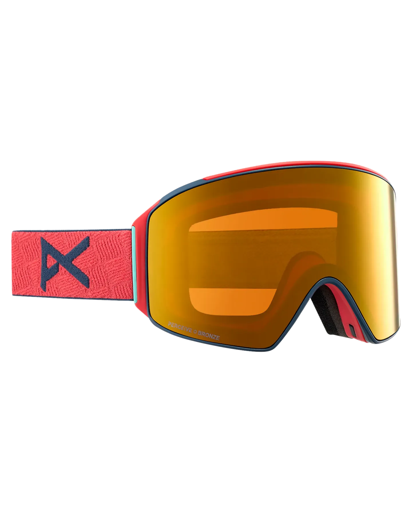 Anon M4 Cylindrical Snow Goggles + Bonus Lens + Mfi Face Mask - Coral/Perceive Sunny Bronze Lens