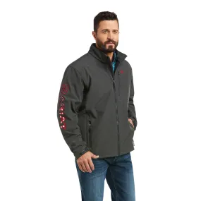 Ariat Mens Logo 2.0 Charcoal Americana Softshell Jacket