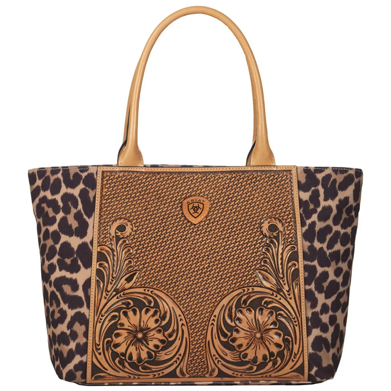 Ariat Women's Leopard Tooled Tote Purse