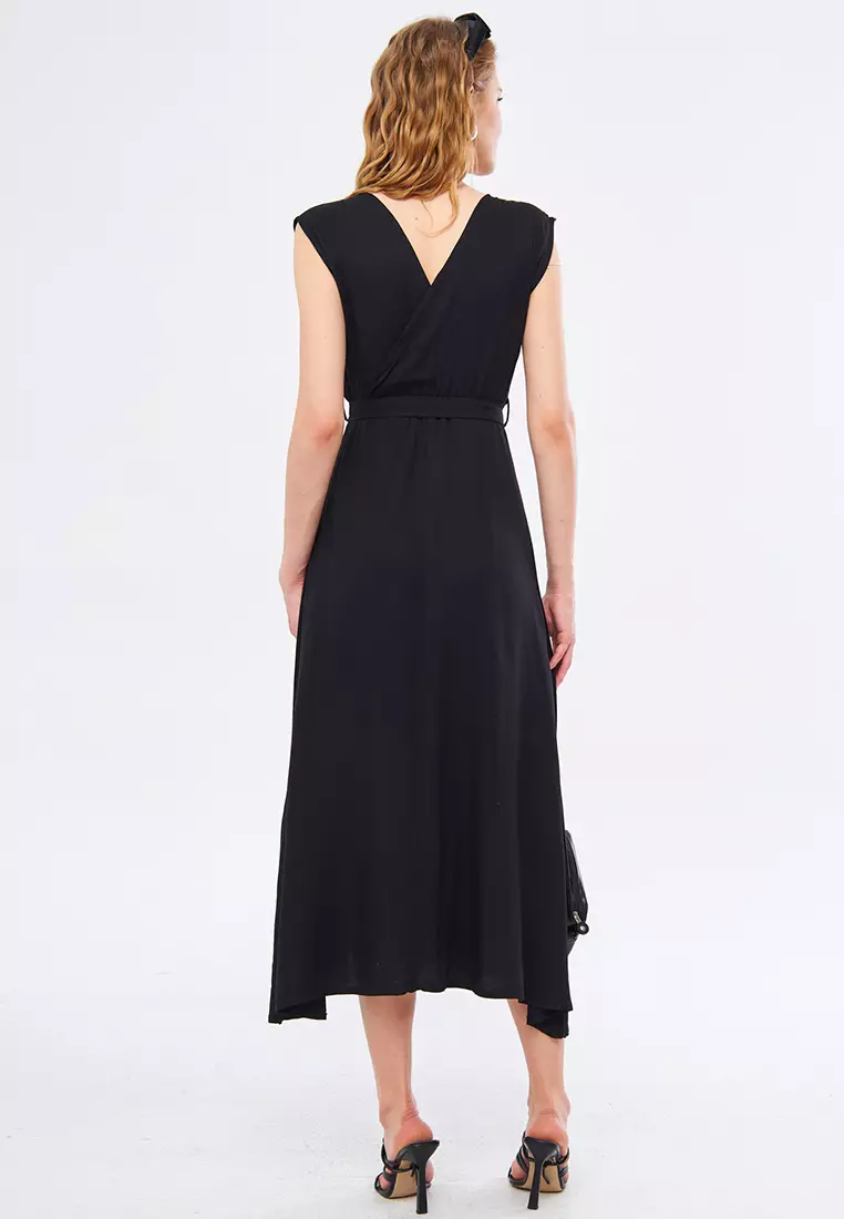 ARMONIKA Waist Tie Wrap Dress