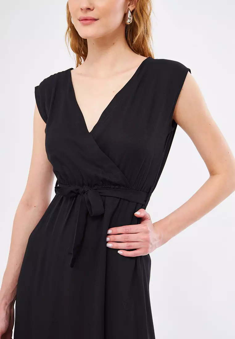 ARMONIKA Waist Tie Wrap Dress