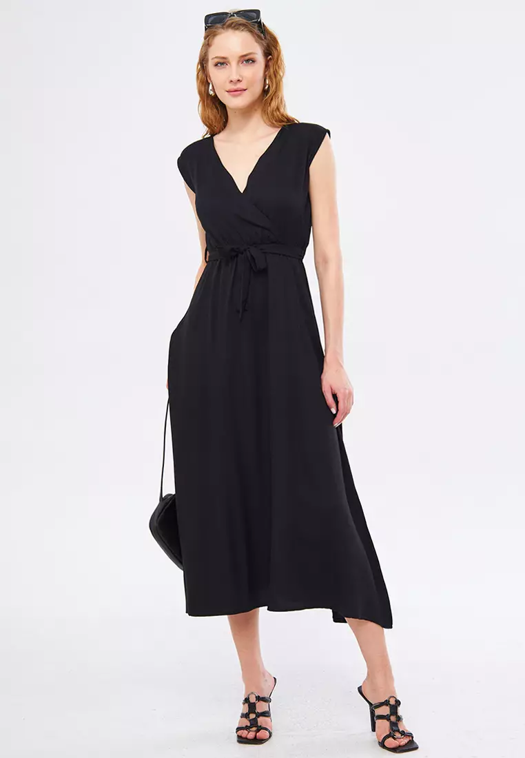 ARMONIKA Waist Tie Wrap Dress