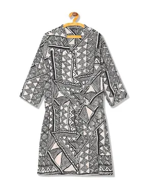 Arrow Woman Regular Fit Printed Faux Wrap Dress