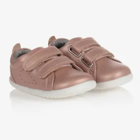 Baby Girls Pink Leather Trainers