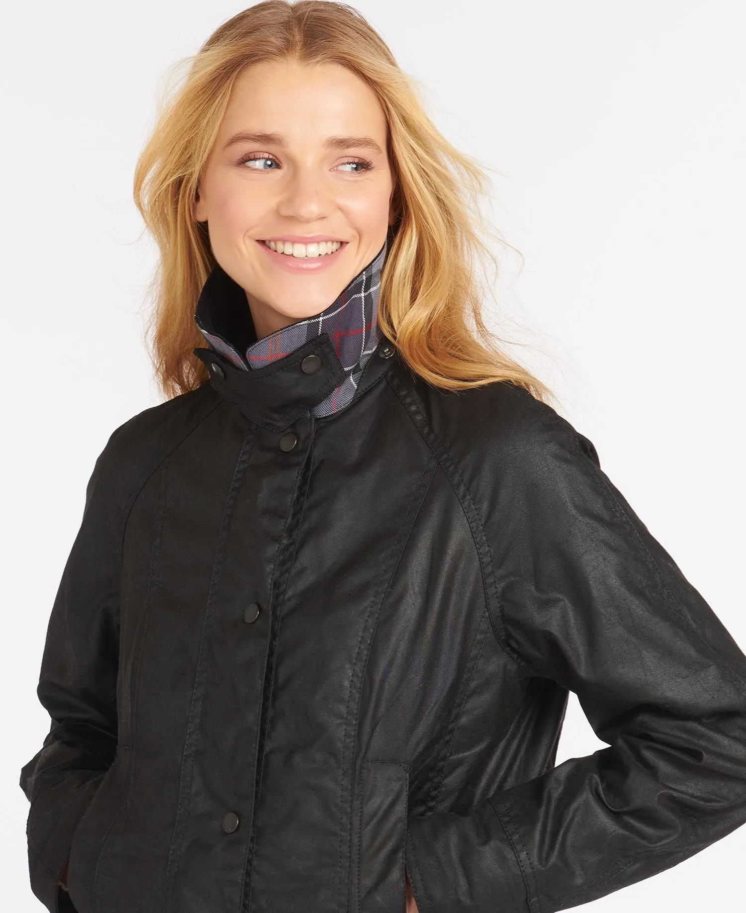 Barbour Classic Beadnell Wax Jacket Black Womens - A One Clothing