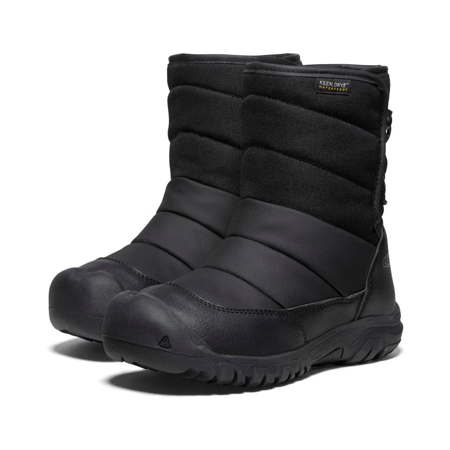 Big Kids' Puffrider Waterproof Winter Boot  |  Black/Steel Grey