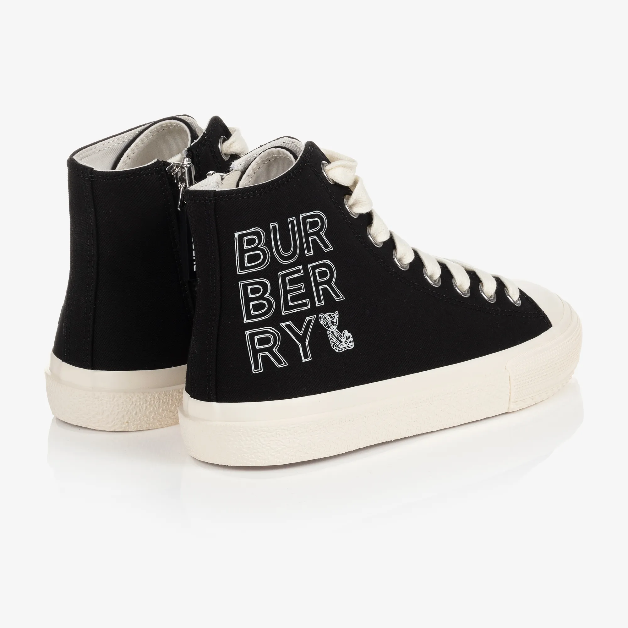 Black High-Top Logo Trainers