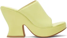 Bottega Veneta Green Wedge Heeled Sandals