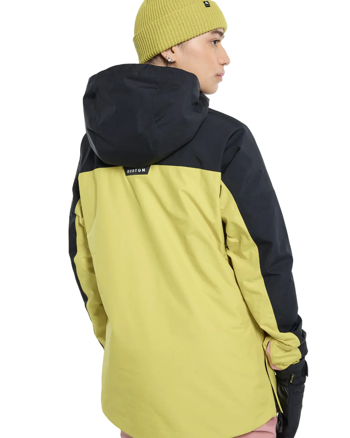 Burton Women's Pillowline Gore-Tex 2L Anorak Snow Jacket - True Black/Powder Blush/Sulfur