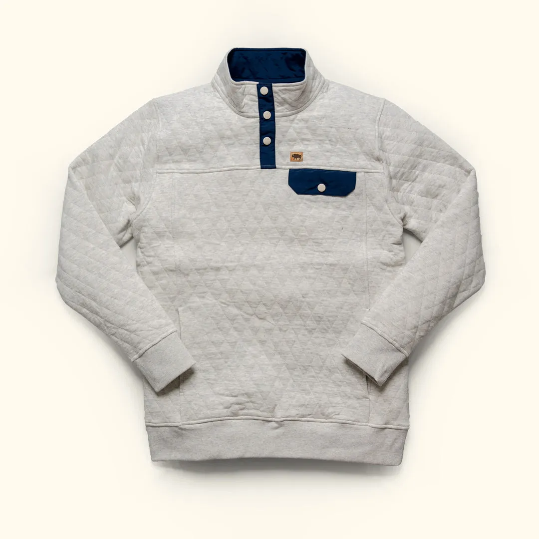 Cannon Quilted Pullover | Ecru Heather