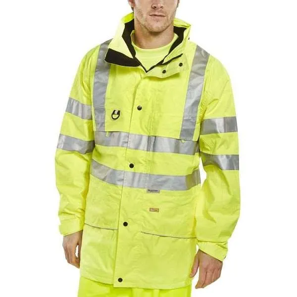 Carnoustie Hi Vis Yellow Waterproof Jacket | Work & Wear Direct