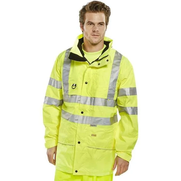 Carnoustie Hi Vis Yellow Waterproof Jacket | Work & Wear Direct