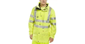 Carnoustie Hi Vis Yellow Waterproof Jacket | Work & Wear Direct