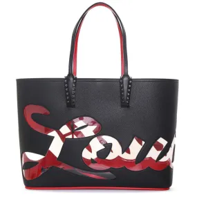 Christian Louboutin Cabata logo transparant black tote