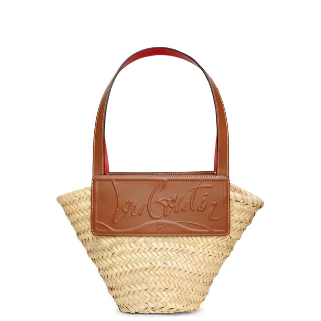 Christian Louboutin Loubi Shore small nude 5 leather beach tote