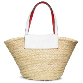 Christian Louboutin Loubi Shore white leather beach tote