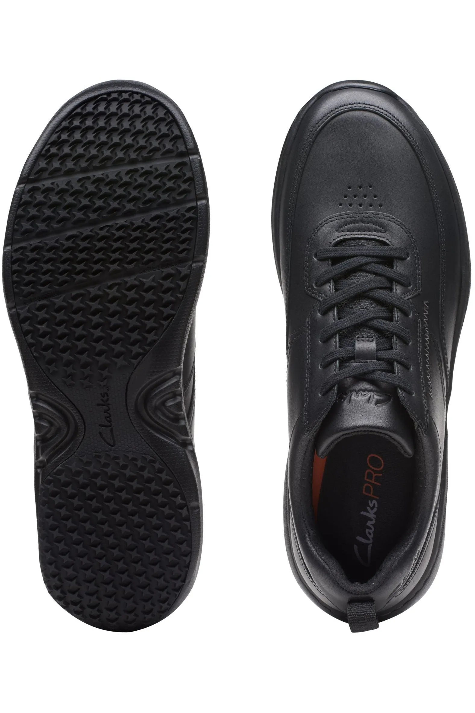 Clarks ClarksPro Lace in Black Leather Extra Wide