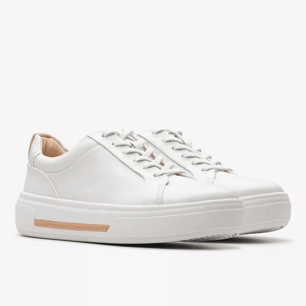 Clarks HOLLYHOCK Walk Off White Leather Trainers