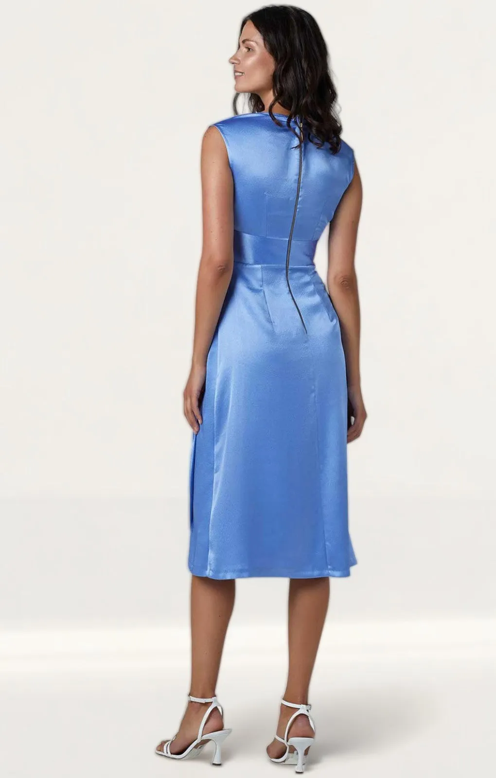 Closet London Blue Wrap A-Line Midi Dress