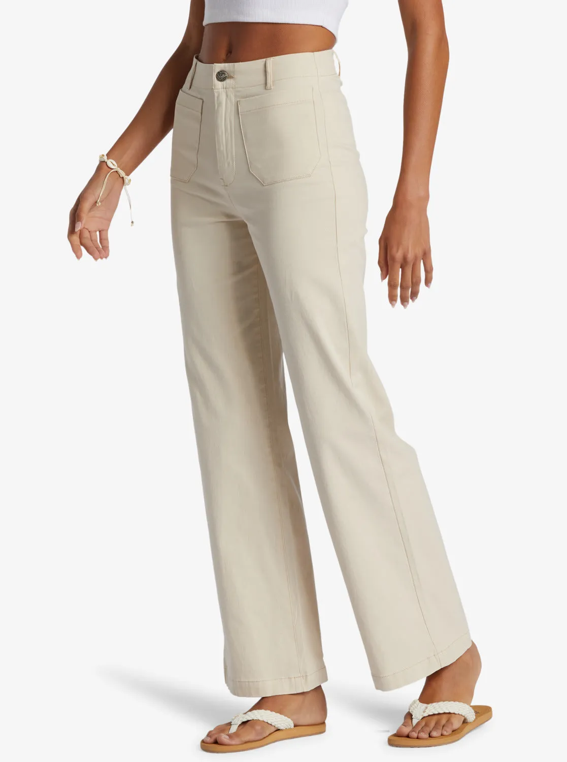 Coastal Cruiser Wide Leg Pants - Tapioca