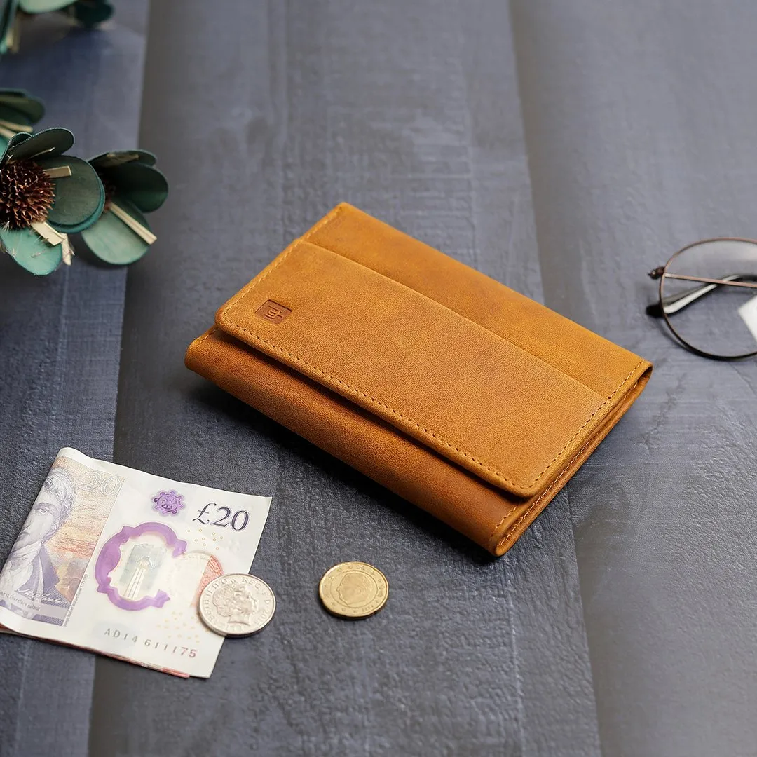 Columbia Trifold Wallet with ID window - PRIMEHIDE Leather