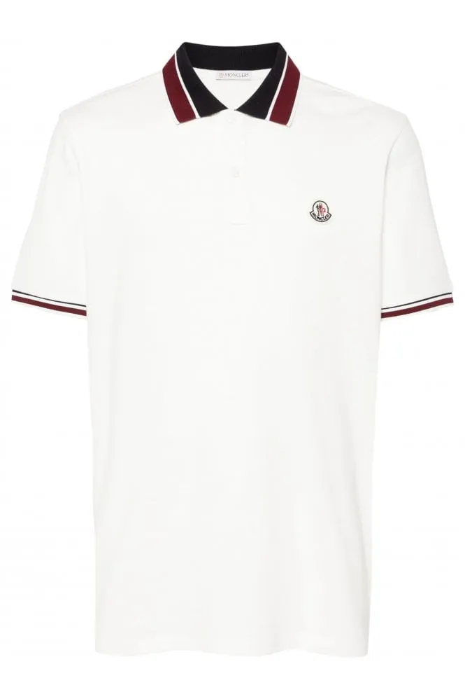 Contrast Collar Trim Polo White