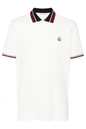 Contrast Collar Trim Polo White