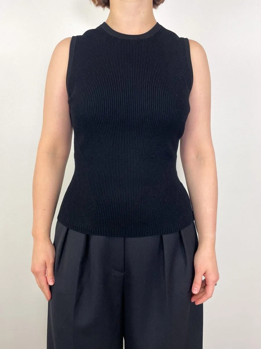 Crewneck Sid Sleeveless Pullover in Black