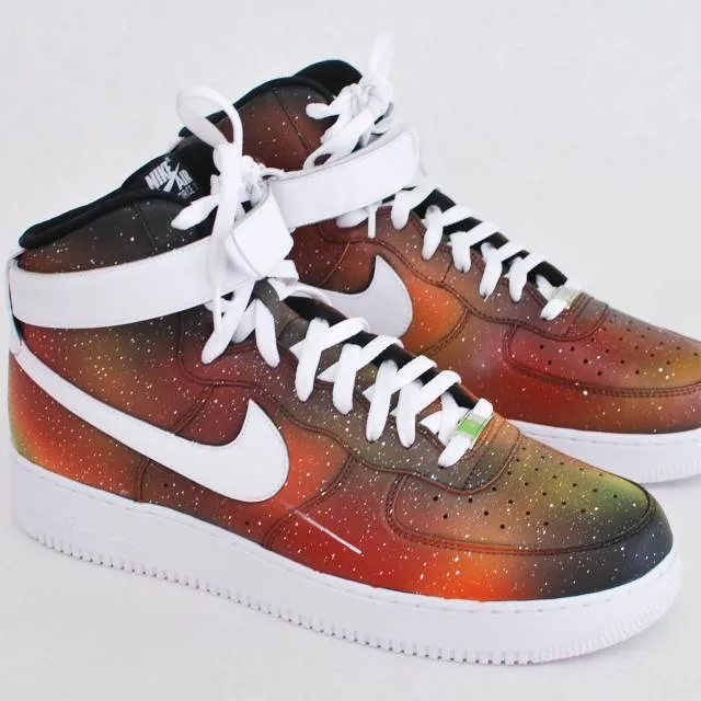 Custom solar flare galaxy air force one nike sneakers