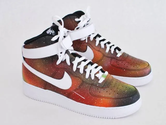 Custom solar flare galaxy air force one nike sneakers