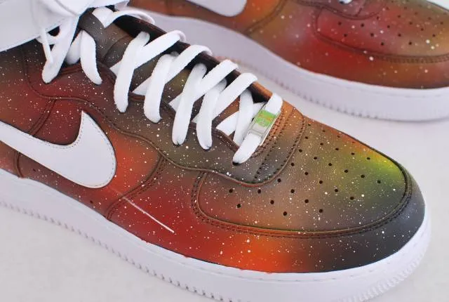 Custom solar flare galaxy air force one nike sneakers