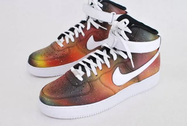 Custom solar flare galaxy air force one nike sneakers