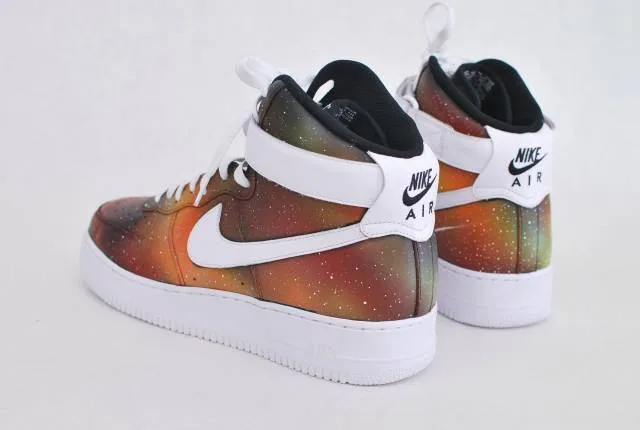 Custom solar flare galaxy air force one nike sneakers