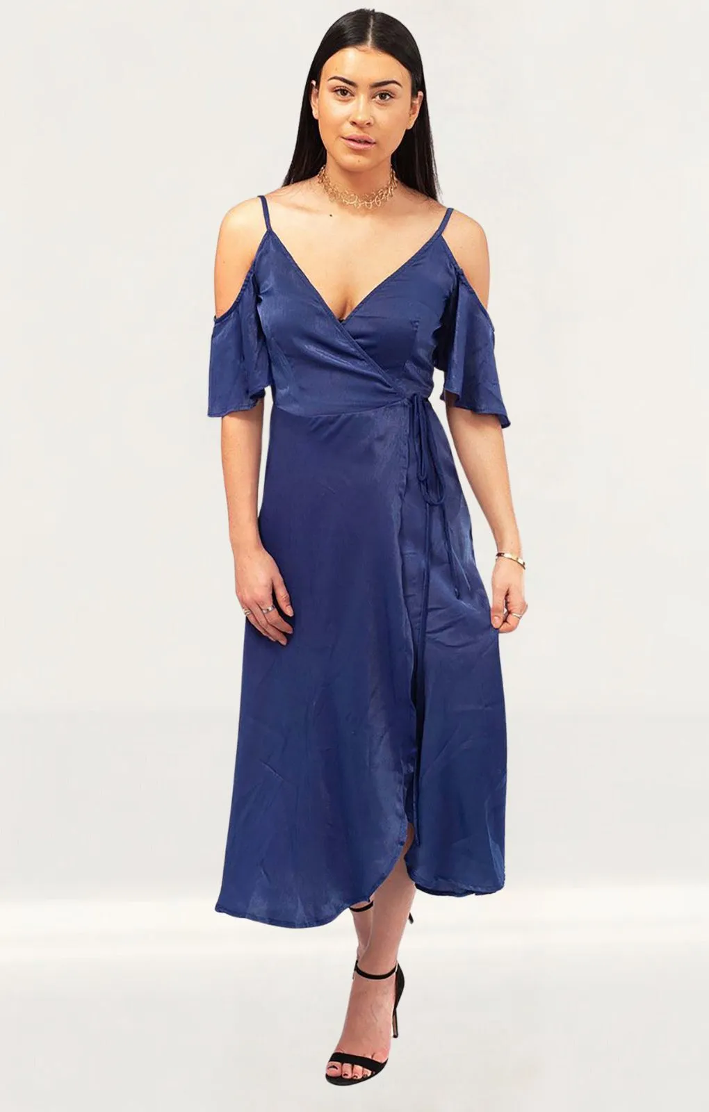 Dancing Leopard Cobalt Wrap Dress