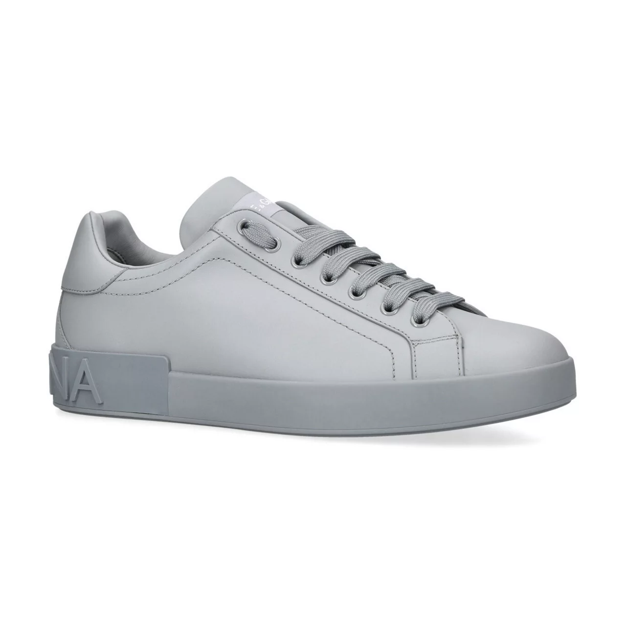 DOLCE & GABBANA Portofino Leather Trainers - Grey