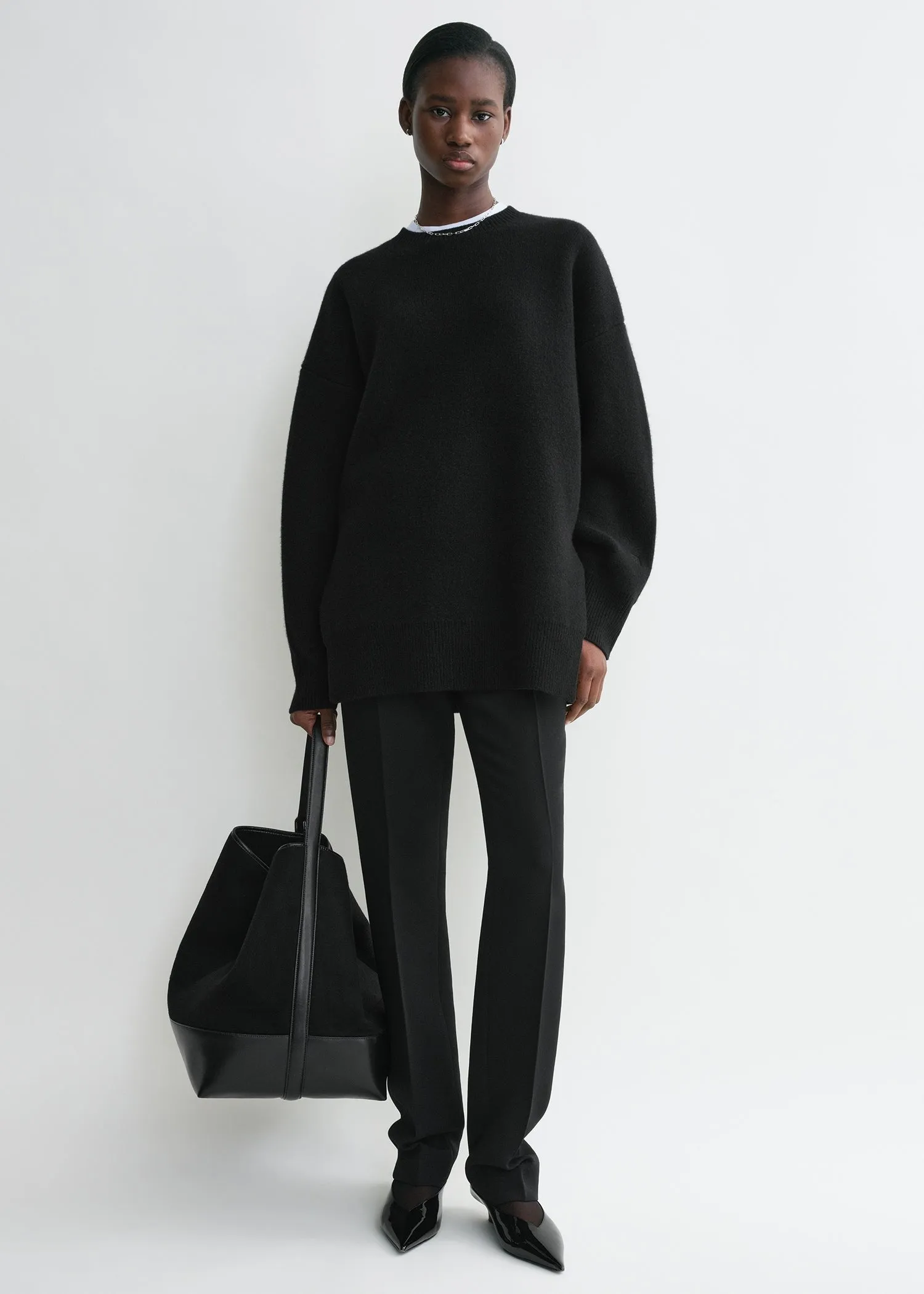 Double-knit pullover black